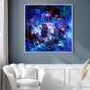 Buy blue canvas art for your home, living room art, original canvas paintings, buy paintings - Catch a Star 100x100cm - Paresh Nrshinga Abstract Art