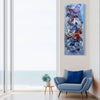 discover original abstract painting by Paresh Nrshinga Blue Harmony 18"x48" - Paresh Nrshinga Abstract Art, beautiful modern art for modern home, statement paintings for office