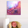 light-filled abstract painting with blue rose and lavender blend for modern home