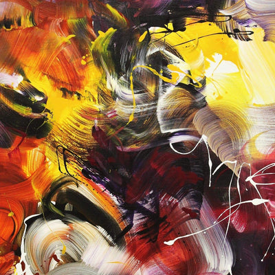 bold expressive abstract canvas 44x55 inch - Paresh Nrshinga Abstract Art
