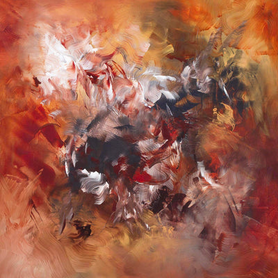 The Furthest Star III by Paresh Nrshinga, original brown, copper and white abstract painting on canvas