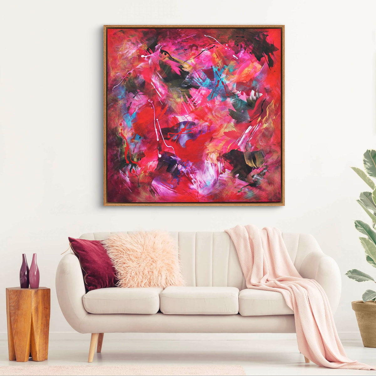 Statement abstract artwork for minimalist interior design