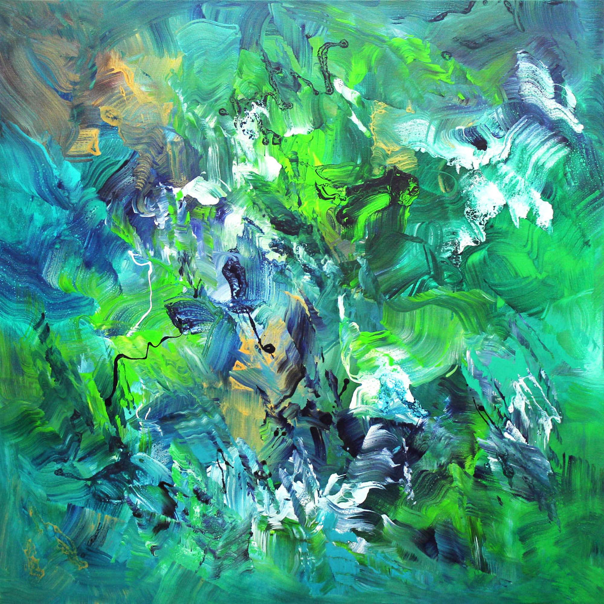 Original Abstract Art | Birds Of Paradise 100x100cm - Paresh Nrshinga Abstract Art