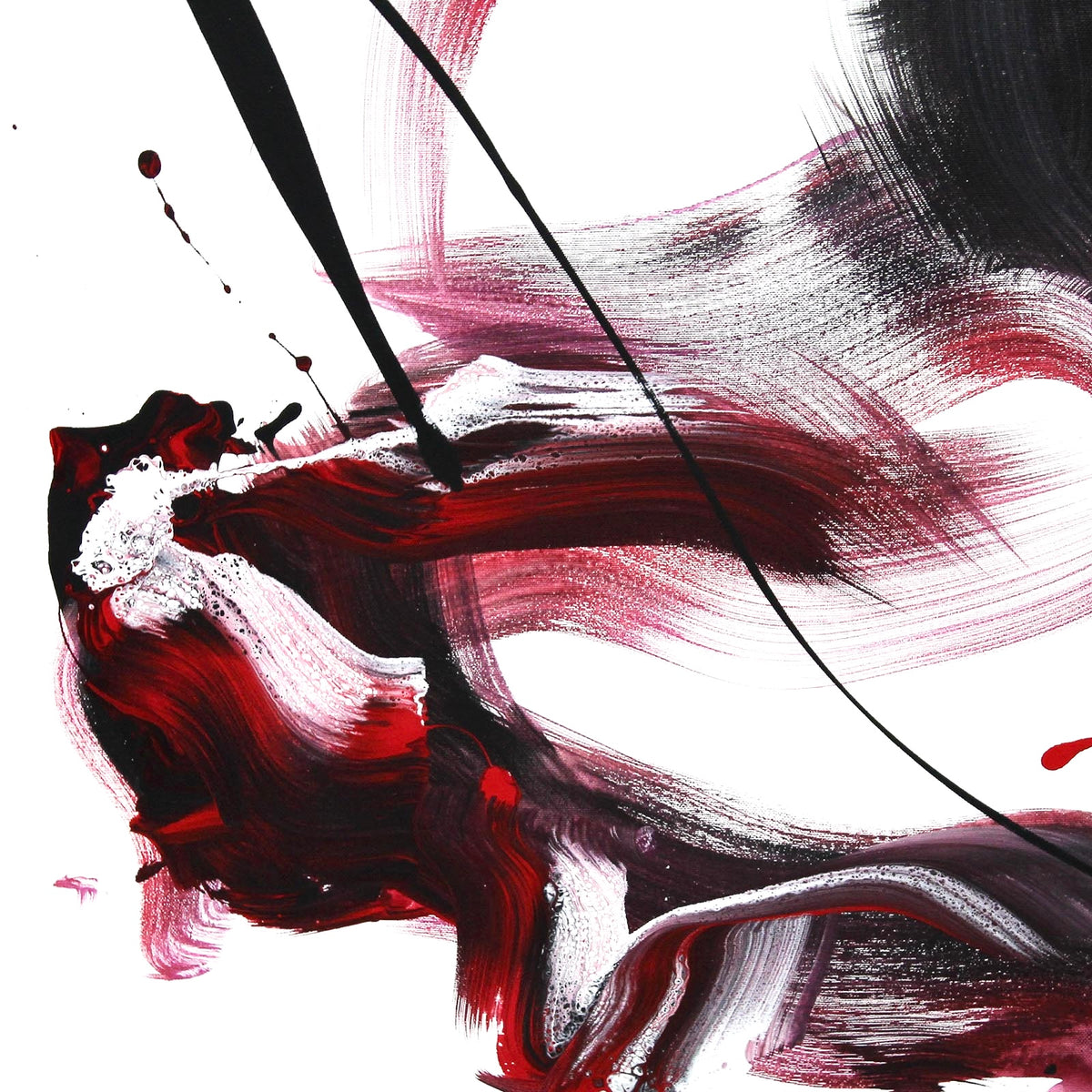 contemporary red abstract wall art for living room