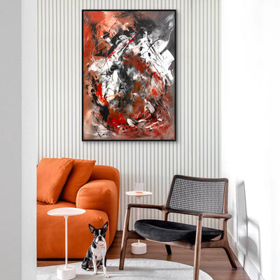 Large modern abstract canvas art with emotional intensity and layered composition