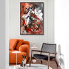 Large modern abstract canvas art with emotional intensity and layered composition