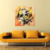 expressive orange and black abstract wall art for modern interior
