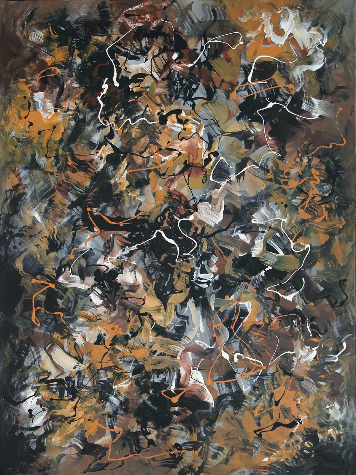 Dance Of Love, original Bronze, Brown, Gold abstract painting by Paresh Nrshinga.