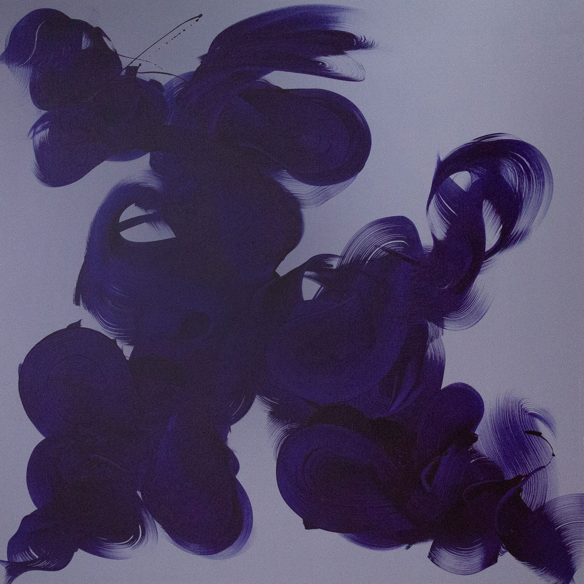 Deep Fluidity, original Blue, Indigo, Red abstract painting by Paresh Nrshinga.