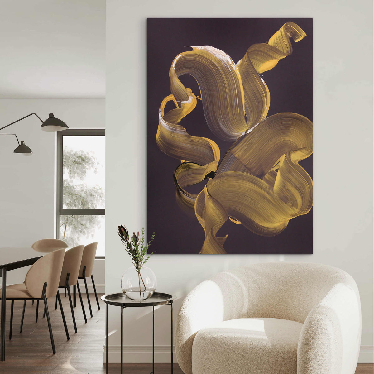 big gold abstract wall art for home