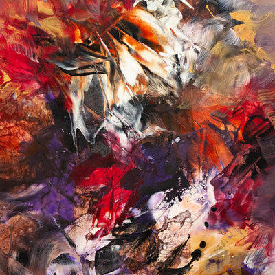 Bold expressive abstract canvas with emotional depth