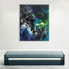 Dreamscape In Motion, original Blue, Green, Indigo abstract painting by Paresh Nrshinga.