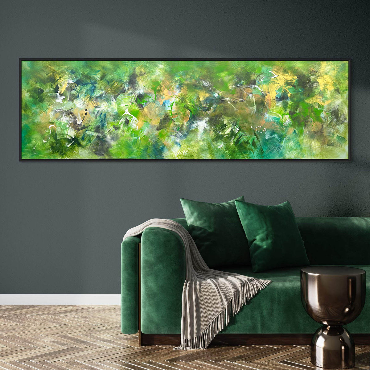 Emerald Symphony, original abstract painting by Paresh Nrshinga.