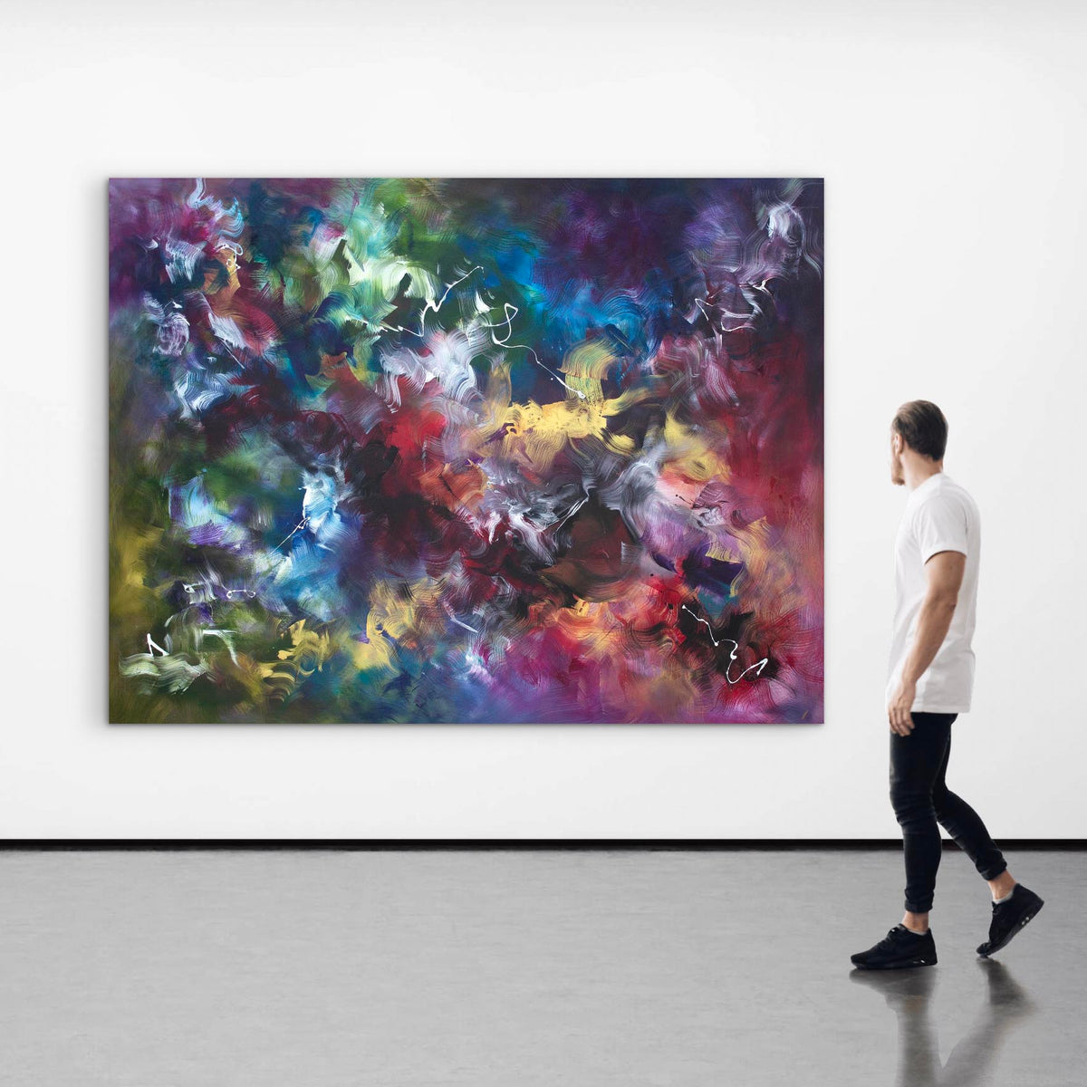 statement abstract painting enhancing minimalist decor