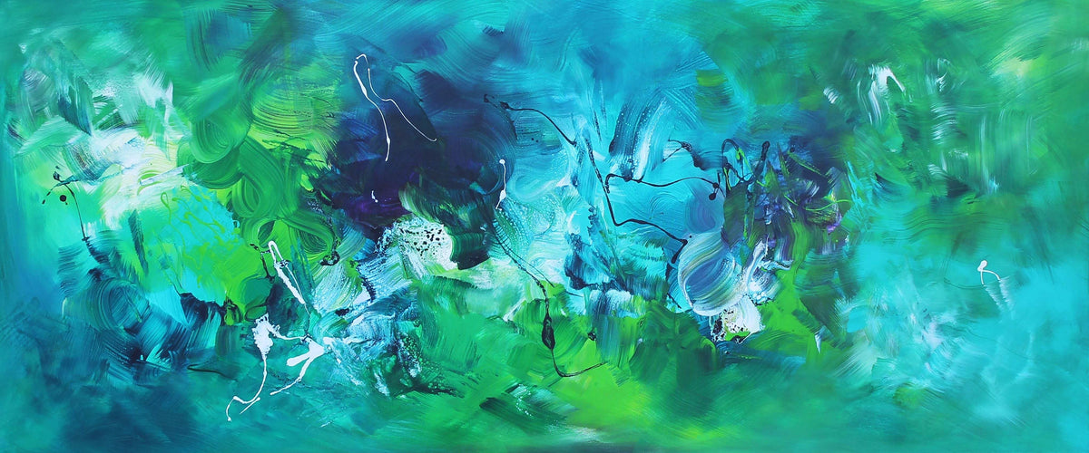 large horizontal abstract painting modern interior - Paresh Nrshinga Abstract Art