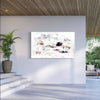 beige and white abstract landscape for living room, large canvas paintings