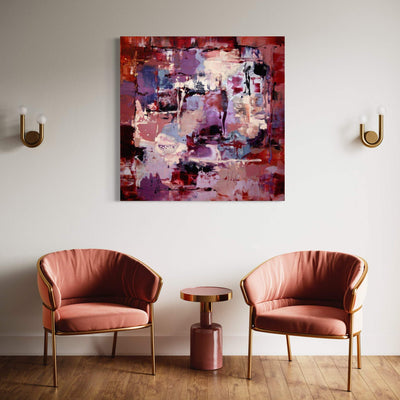 Captured Dream by Paresh Nrshinga, colourful abstract painting displayed in a living room