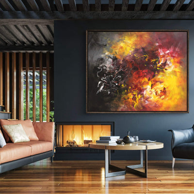 Bright colours abstract painting The Light 44"x55" - Paresh Nrshinga Abstract Art