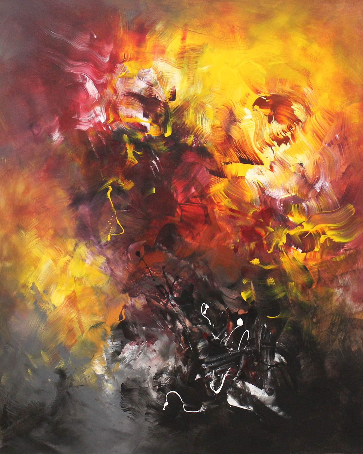 Oversized abstract painting, The Light 44"x55" - Paresh Nrshinga Abstract Art