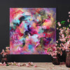 Contemporary abstract wall art with vibrant layered colours