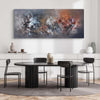 Find My Peace, original Bronze, Brown abstract painting by Paresh Nrshinga displayed in a contemporary interior.