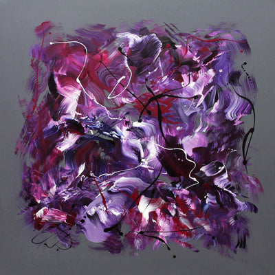 Free Me, original Purple abstract painting by Paresh Nrshinga.