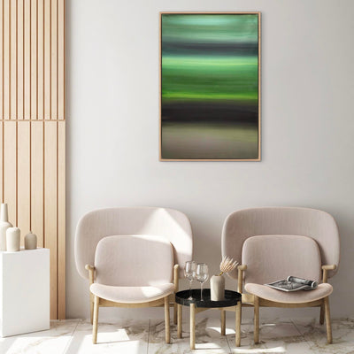 Echoes Of Spring by Paresh Nrshinga, green abstract canvas painting