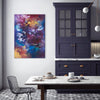 emotional abstract art in cool and warm tones for interior space
