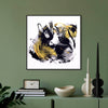 Gold and black abstract painting for home office, modern wall decor, buy art online