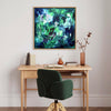 Green and blue wall art for home office, abstract canvas painting, modern decor