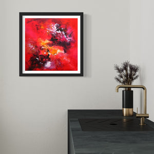 red abstract art print for sale