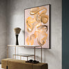 large abstract painting gold and neutral tones