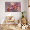 Large horizontal abstract wall art with soft blush and ochre brushstrokes for modern homes