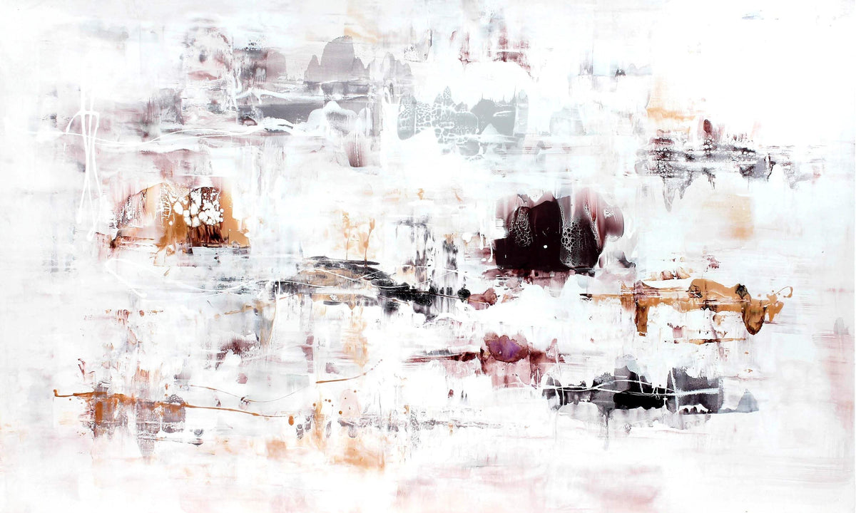 beige and white abstract landscape for living room, large canvas paintings