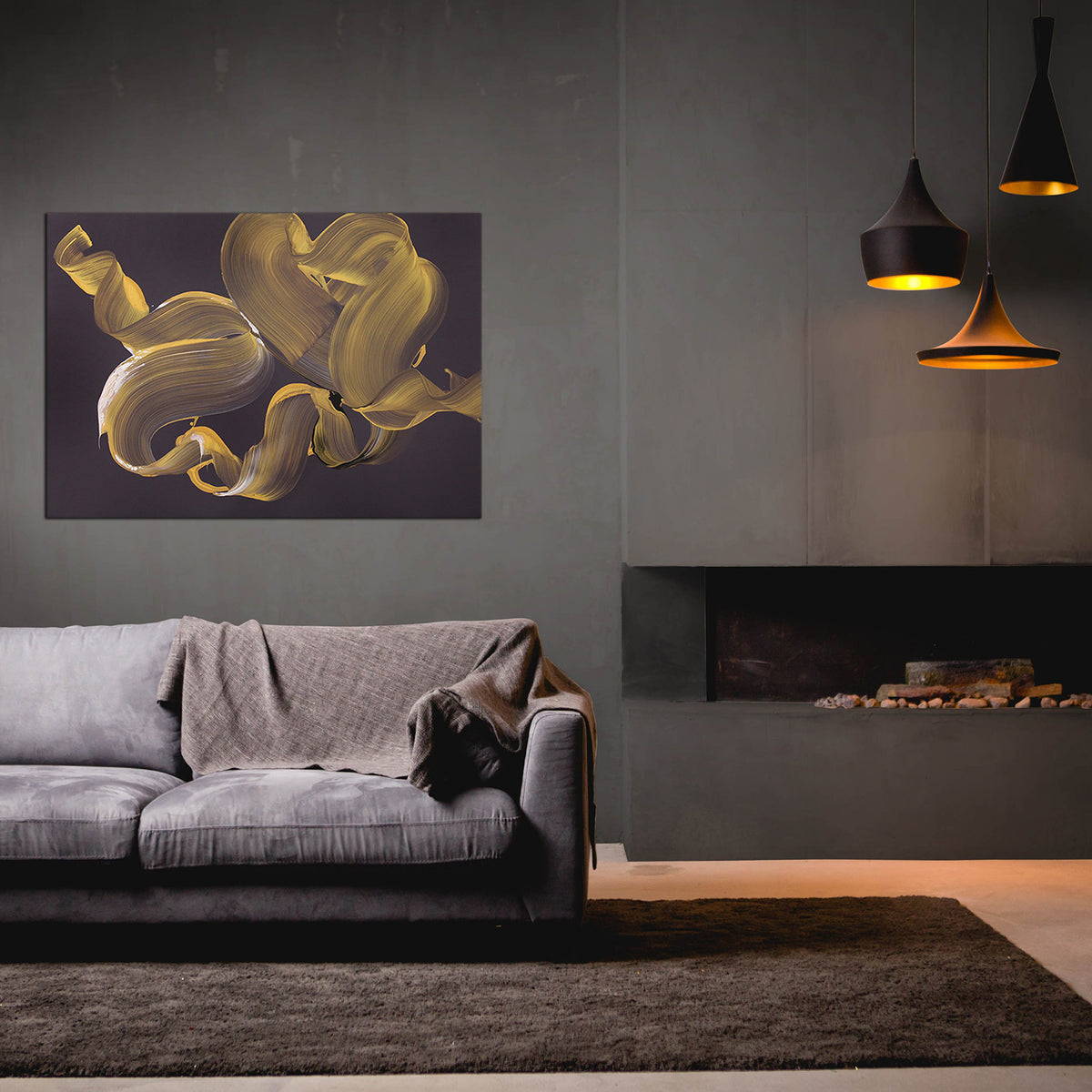 Large original abstraction for modern home