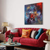 A Whole New World - Paresh Nrshinga Abstract Art, blue and red canvas paintings for sale, large original artwork for living room, office abstract painting, large canvas art for sale