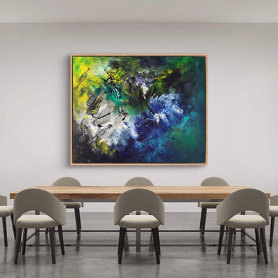 Extra Large Painting | Chasing The Sunshine 44x55" - Paresh Nrshinga Abstract Art