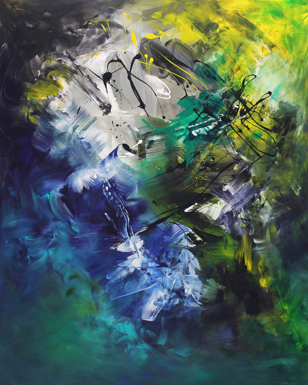 Extra Large Painting | Chasing The Sunshine 44x55" - Paresh Nrshinga Abstract Art