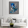 minimalist blue abstract wall art modern interior