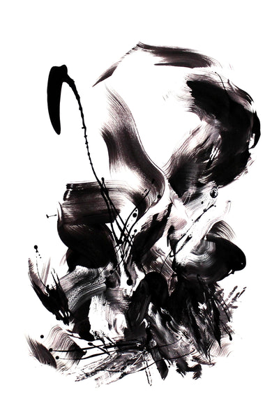 Black and White Abstract Art | Essence in Motion II 34x48"
