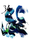 Contemporary Abstract Painting | Vibrant Blue and Green Brushstrokes