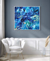 Blue Waters 26"x28" - Paresh Nrshinga Abstract Art