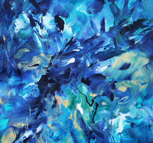 Blue Waters 26"x28" - Paresh Nrshinga Abstract Art