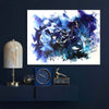 modern blue and white abstract painting