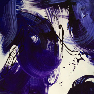Statement blue abstract artwork for modern home or office space