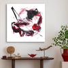 modern red abstract painting square format