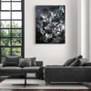 Monochrome-abstract pain tings for minimalist interiors, black and white abstract artwork, large canvas art, Diamante 100x130cm - Paresh Nrshinga Abstract Art