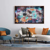Northern Mirage, original Multicolour abstract painting by Paresh Nrshinga displayed in a contemporary interior.