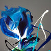 modern gestural abstract painting blue and turquoise for office