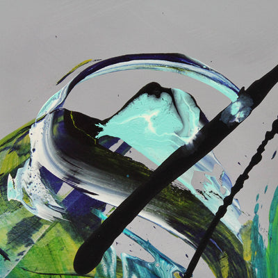 Designer abstract wall decor in cool ocean inspired colours